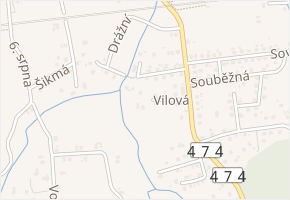 Vilová v obci Horní Suchá - mapa ulice