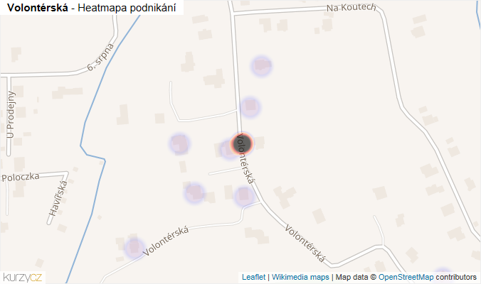 Mapa Volontérská - Firmy v ulici.
