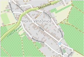 Lípová v obci Horní Věstonice - mapa ulice