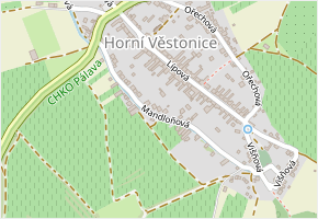 Mandloňová v obci Horní Věstonice - mapa ulice