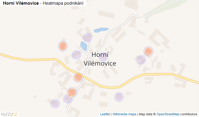 Mapa Horní Vilémovice - Firmy v části obce.