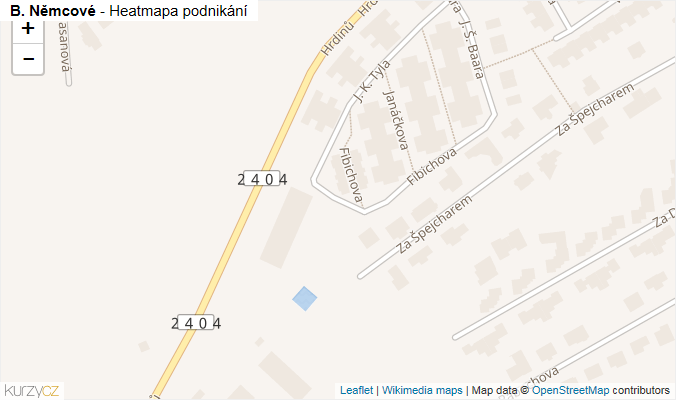 Mapa B. Němcové - Firmy v ulici.