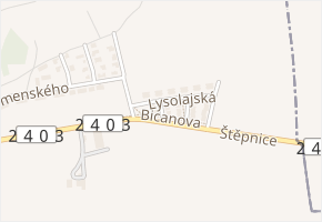 Bicanova v obci Horoměřice - mapa ulice