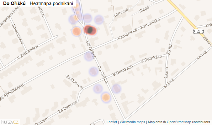 Mapa Do Oříšků - Firmy v ulici.