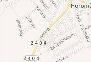 Hrdinů v obci Horoměřice - mapa ulice