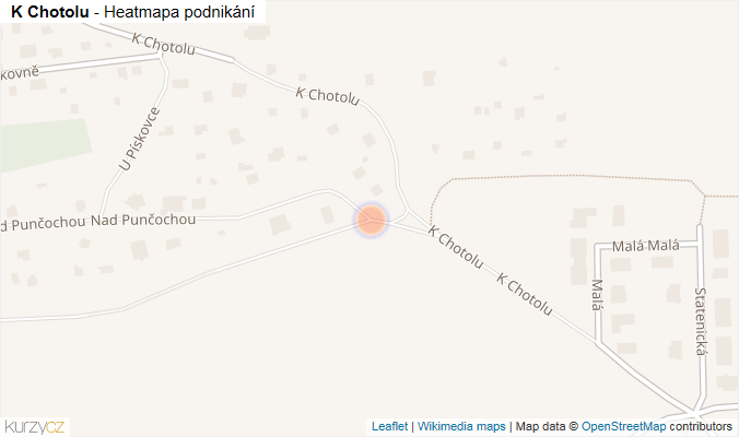 Mapa K Chotolu - Firmy v ulici.