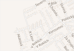 K Lesu v obci Horoměřice - mapa ulice