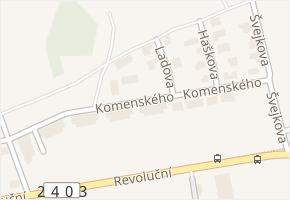Komenského v obci Horoměřice - mapa ulice