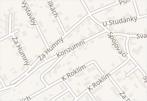 Konzumní v obci Horoměřice - mapa ulice