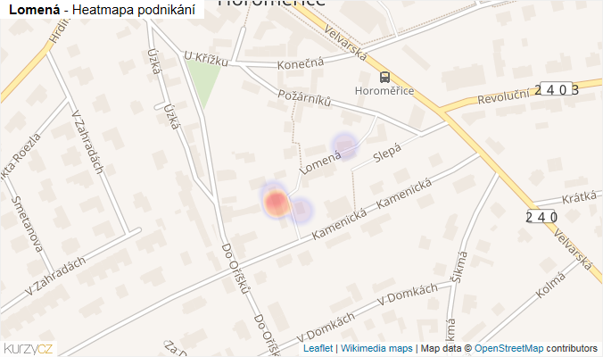 Mapa Lomená - Firmy v ulici.