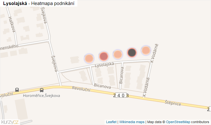 Mapa Lysolajská - Firmy v ulici.