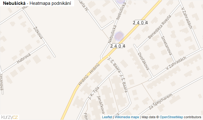 Mapa Nebušická - Firmy v ulici.