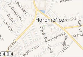 Úzká v obci Horoměřice - mapa ulice