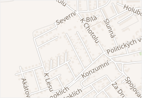 Výstavby v obci Horoměřice - mapa ulice