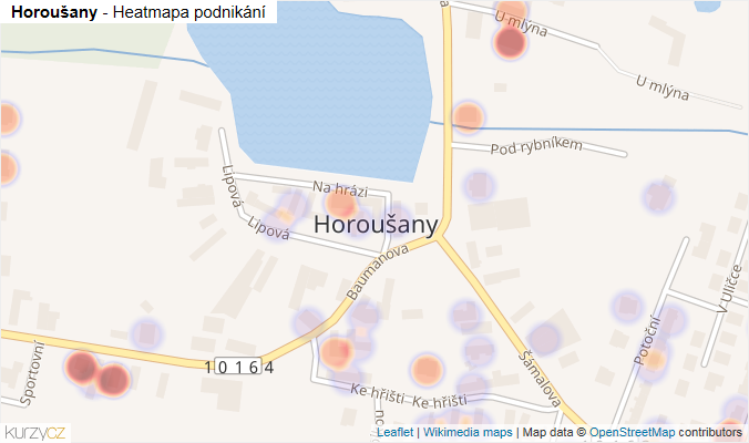 Mapa Horoušany - Firmy v části obce.