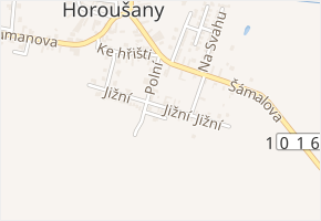 Jižní v obci Horoušany - mapa ulice