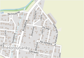 Letní v obci Horoušany - mapa ulice