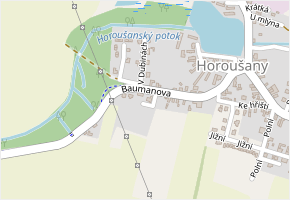 Sportovní v obci Horoušany - mapa ulice
