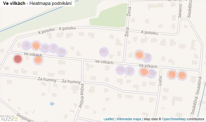 Mapa Ve vilkách - Firmy v ulici.