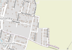 Zimní v obci Horoušany - mapa ulice