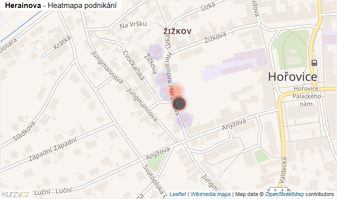Mapa Herainova - Firmy v ulici.