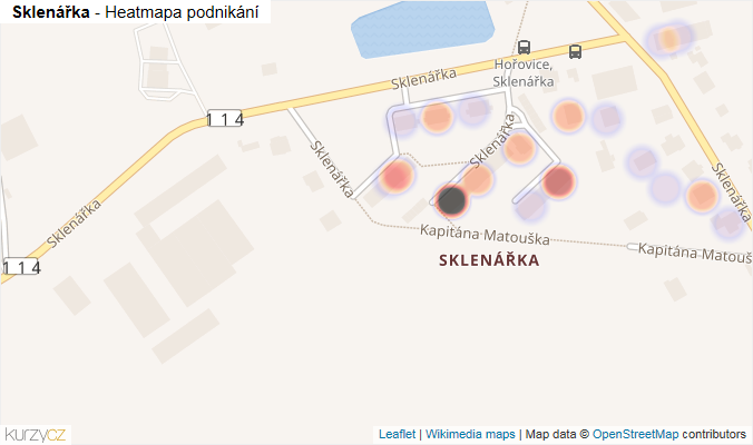 Mapa Sklenářka - Firmy v ulici.