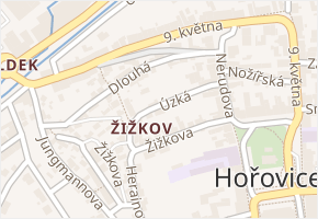 Úzká v obci Hořovice - mapa ulice
