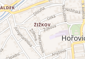 Žižkova v obci Hořovice - mapa ulice