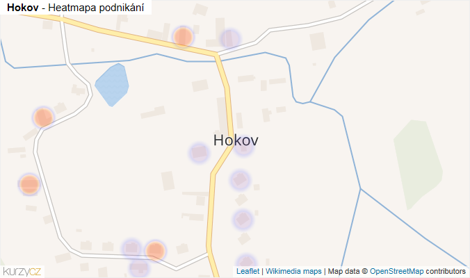 Mapa Hokov - Firmy v části obce.