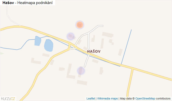 Mapa Hašov - Firmy v části obce.