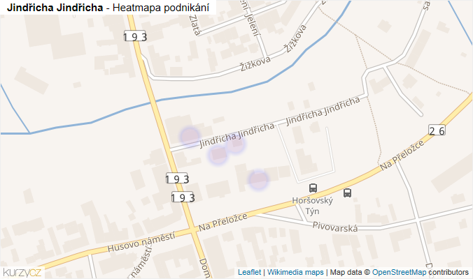 Mapa Jindřicha Jindřicha - Firmy v ulici.