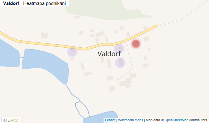 Mapa Valdorf - Firmy v části obce.
