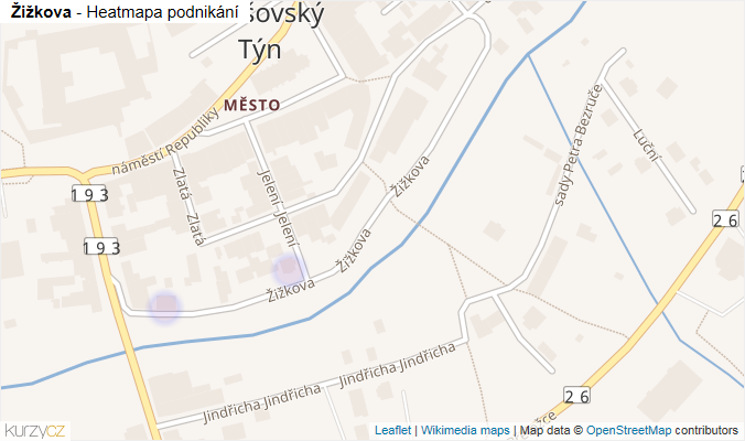 Mapa Žižkova - Firmy v ulici.