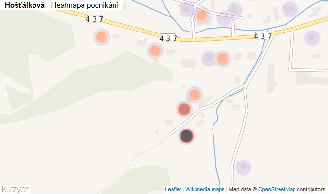 Mapa Hošťálková - Firmy v obci.