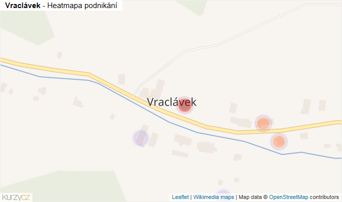 Mapa Vraclávek - Firmy v části obce.