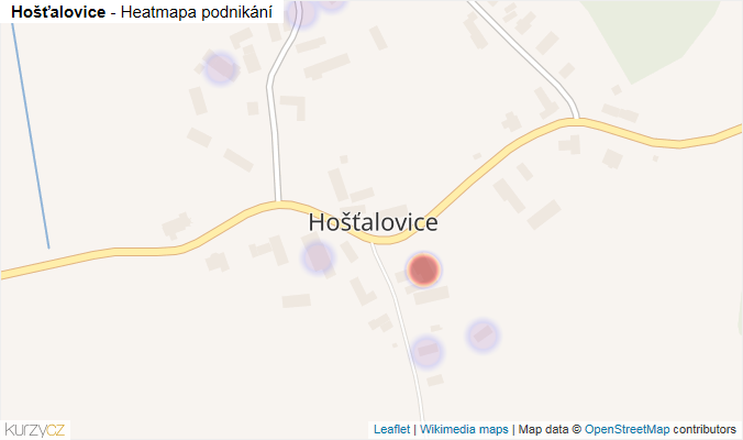 Mapa Hošťalovice - Firmy v části obce.