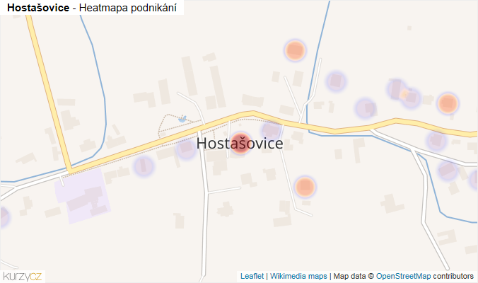 Mapa Hostašovice - Firmy v části obce.