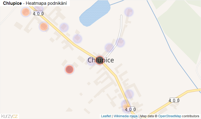 Mapa Chlupice - Firmy v části obce.