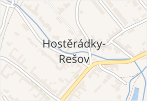 Hostěrádky-Rešov v obci Hostěrádky-Rešov - mapa části obce