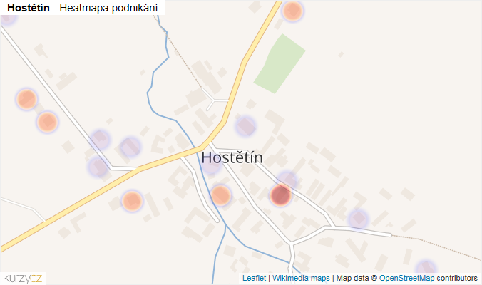 Mapa Hostětín - Firmy v části obce.