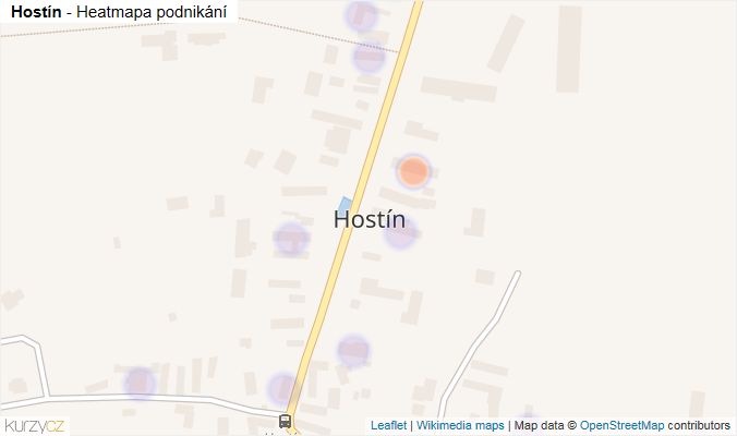 Mapa Hostín - Firmy v části obce.