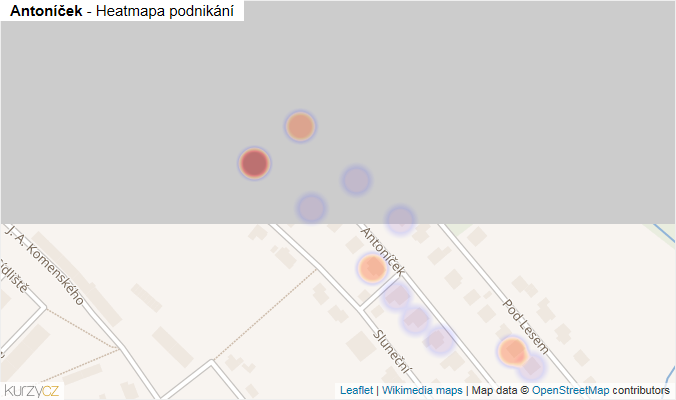 Mapa Antoníček - Firmy v ulici.