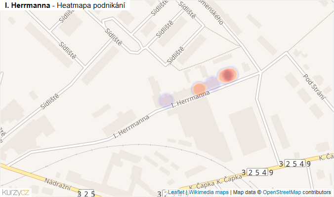 Mapa I. Herrmanna - Firmy v ulici.