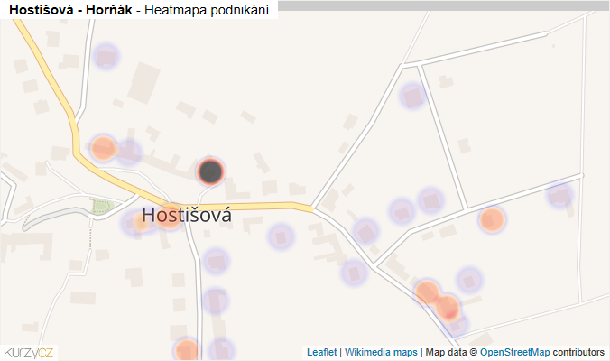 Mapa Hostišová - Horňák - Firmy v části obce.