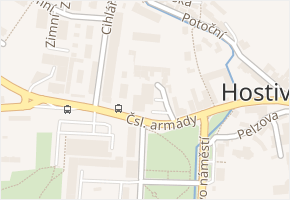 Čsl. armády v obci Hostivice - mapa ulice