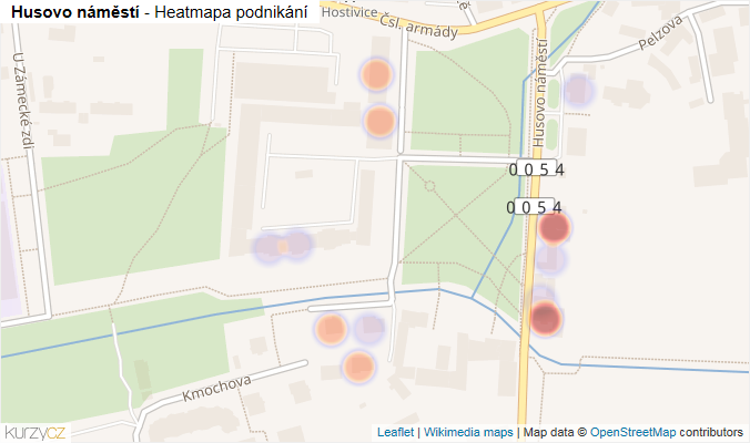 Mapa Husovo náměstí - Firmy v ulici.