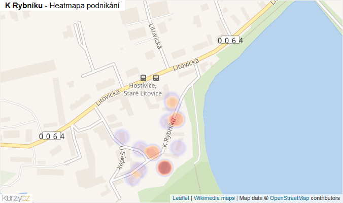 Mapa K Rybníku - Firmy v ulici.