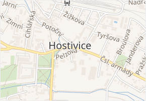 Pod Stadionem v obci Hostivice - mapa ulice