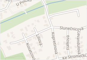 Slunečnicová v obci Hostivice - mapa ulice