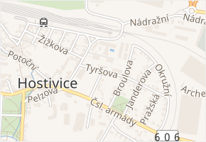 Sokolská v obci Hostivice - mapa ulice